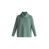 PAISIE WOMEN'S GREEN / BLUE COWL NECK JUMPER IN TEAL