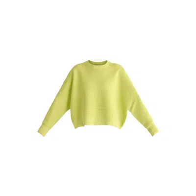 Paisie Women's Green Cropped Ribbed Jumper In Lime