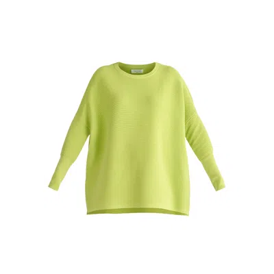 Paisie Women's Green  Ribbed Jumper In Lime In Yellow