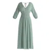 Paisie Women's Green / White / Black Boho V-neck Jumpsuit In Green, White, Black & Cream In Green/white/black