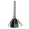 Paisie Women's Hexagon Drawstring Bucket Bag In Black And White In Black