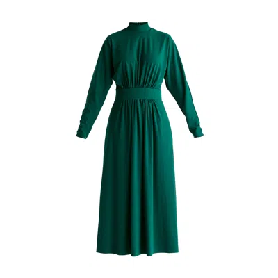 Paisie Women's High Neck Jersey Midaxi Dress In Green