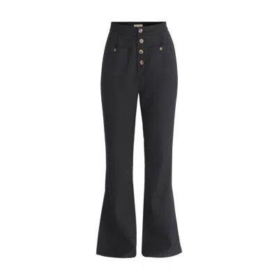 Paisie Women's High Waist Flare Trousers In Black