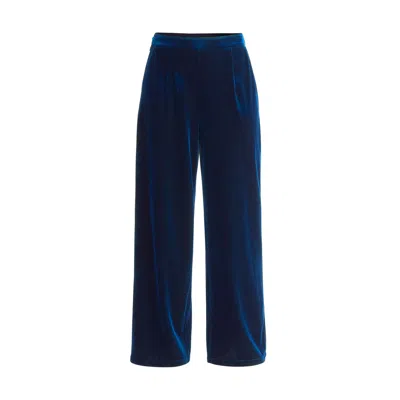 Paisie Women's High Waist Velvet Trousers In Blue