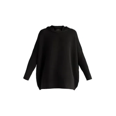 Paisie Women's Hooded Ribbed Jumper In Black