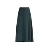 Paisie Women's Knitted A-line Midi Skirt With Ribbed Details In Green In Green