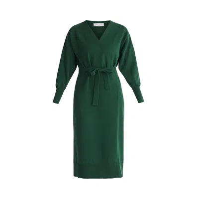 Paisie Women's Knitted Wrap Dress In Dark Green