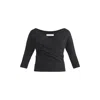 Paisie Women's Knitted Wrap Top In Black In Black