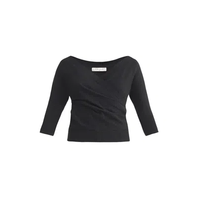 Paisie Women's Knitted Wrap Top In Black
