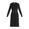Paisie Women's Long Sleeve Knitted Button Wrap Dress In Black In Black