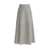 Paisie Women's Maxi Skirt In Zigzag Pattern In White And Black