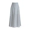Paisie Women's Maxi Skirt In Zigzag Pattern In White And Blue