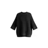 Paisie Women's Mock Neck Cropped Sleeve Ribbed Jumper In Black In Black
