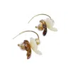 Paisie Women's Neutrals / Brown Amber Bloom Hoop Earrings