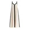 Paisie Women's Neutrals Contrast Trim Midaxi Dress In Beige And Black In Beige/black