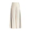 Paisie Women's Neutrals Contrast Trim Wide Leg Trousers In Beige And Black In Beige/black