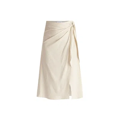 Paisie Women's Neutrals Linen Blend Wrap Skirt In Oatmeal In Multi