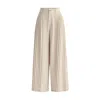 Paisie Women's Neutrals Pleated Wide Leg Trousers In Cream In White
