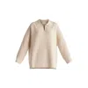 Paisie Women's Neutrals Polo Collar Ribbed Jumper In Beige In Sand
