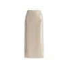 Paisie Women's Neutrals Sequin Midi Skirt With Side Slit In Cream In White
