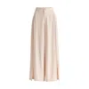 Paisie Women's Neutrals Wide Leg Trousers With Side Pleats And Split Hem In Taupe