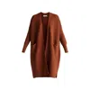 Paisie Women's  Long Ribbed Cardigan In Brown In Brown