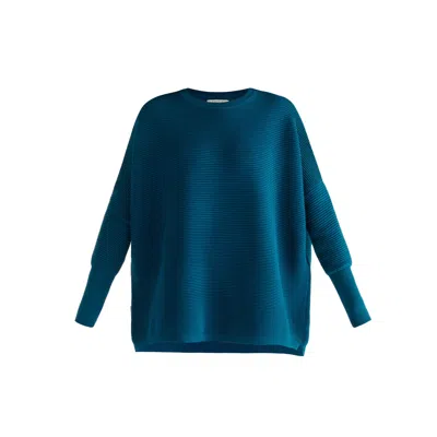 Paisie Women's  Ribbed Jumper In Ocean Blue