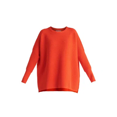 Paisie Women's  Ribbed Jumper In Red In Orange