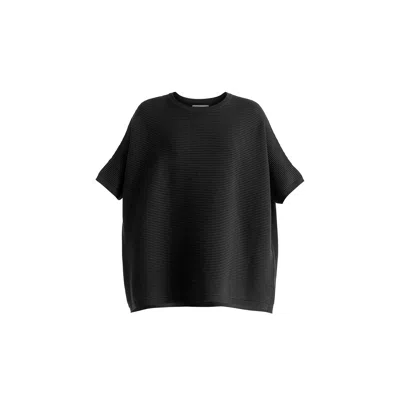 Paisie Women's  Short Sleeve Ribbed Jumper In Black