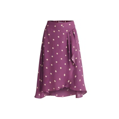 Paisie Women's Pink / Purple Asymmetric Polka Dot Skirt In Pink And Cream In Pink/purple