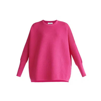 Paisie Women's Pink / Purple  Ribbed Jumper In Hot Pink In Pink/purple