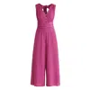 Paisie Women's Pink / Purple Textured Back-tie Jumpsuit In Pink In Pink/purple