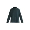 Paisie Women's Polo Neck Jumper With Ribbed Details In Green In Green