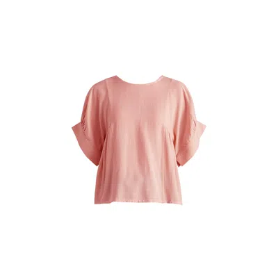Paisie Women's Relaxed Fit Top With Back Bow Detail In Pink