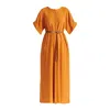 Paisie Women's Yellow / Orange Relaxed Fit Wide Leg Jumpsuit With Belt In Ochre Yellow