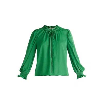 Paisie Women's Ruched Collar Blouse In Green
