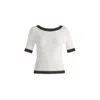 Paisie Women's Scoop Back Top In White & Black In White