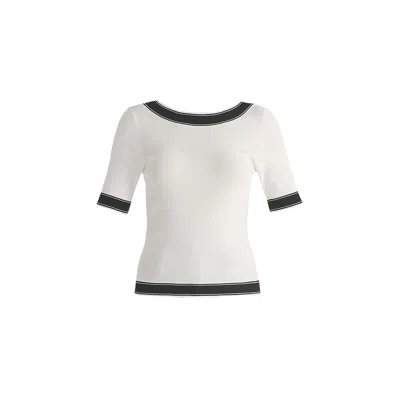 Paisie Women's Scoop Back Top In White & Black