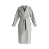 Paisie Women's Shawl Collar Wool Coat With Belt In Light Grey In Gray