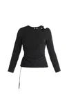 Paisie Women's Sparkly Cut Out Top In Black In Black