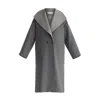 Paisie Women's Two-tone Double Breasted Wool Blend Coat In Grey In Grey