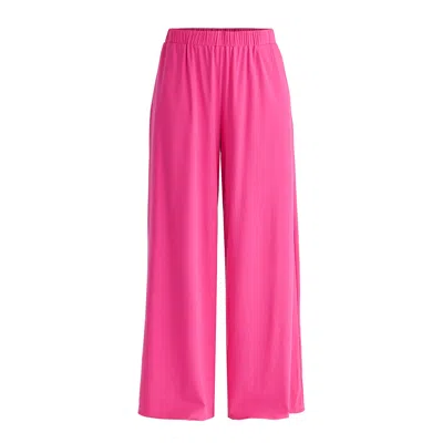 Paisie Women's Wide Leg Lyocell Jersey Trousers In Hot Pink