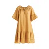 Paisie Women's Yellow / Orange Cheesecloth Swing Dress In Marigold In Yellow/orange