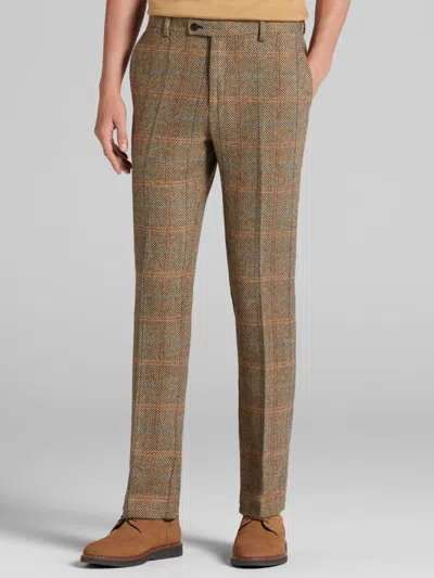Paisley &amp; Gray Paisley & Gray Big & Tall Men's Slim Fit Herringbone Suit Pants In Brown