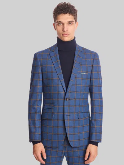 Paisley &amp; Gray Paisley & Gray Big & Tall Men's Slim Fit Windowpane Plaid Jacket In Blue