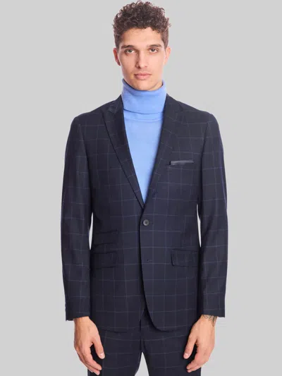 Paisley &amp; Gray Paisley & Gray Big & Tall Men's Slim Fit Windowpane Plaid Jacket In Blue