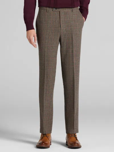 Paisley &amp; Gray Paisley & Gray Men's Slim Fit Plaid Suit Pants In Brown