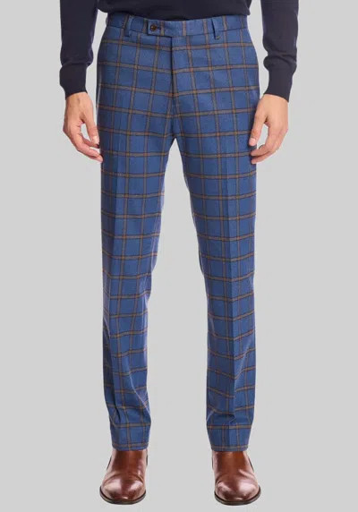 Paisley &amp; Gray Paisley & Gray Men's Slim Fit Windowpane Plaid Pants In Blue