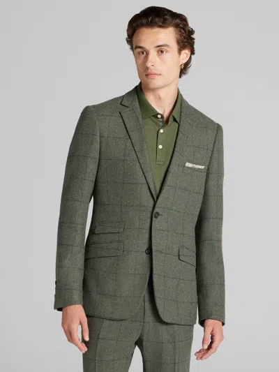 Paisley &amp; Gray Paisley & Gray Men's Slim Fit Windowpane Plaid Suit Jacket In Green