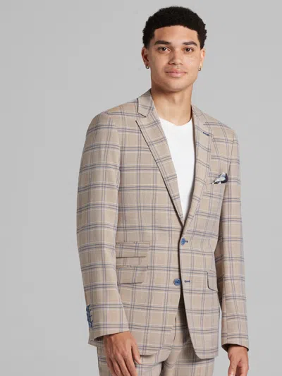 Paisley &amp; Gray Paisley & Gray Men's Slim Fit Windowpane Suit Jacket In Brown